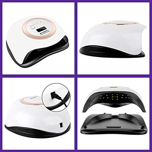 AYITOO 168 W nageldroger, uv-lamp, goudkleurig, led-uv-lamp voor gelnagels, professionele nagellak, nagellamp met 4… - Afbeelding 5