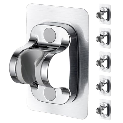Soporte de ducha adhesivo ajustable sin taladro, base para alcachofa de mano resistente en pack 2