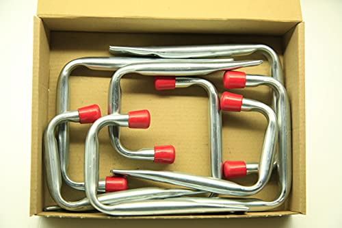 VORMANN Wandhaken Gerätehaken Garagenhaken Lasthaken Haken | Traglast 35 bzw.25 kg | witterungsbeständig | U-Form, 8-teiliges Set, 2 Größen (125x86x53x60 u.148x114x56x86)