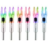 LEANPRO 6Pack Lighted Nocks for Arrows .204'.233'.244'.246' Inside Diameter Lighted (X Lighted Nocks with ON/Off Switch, Strobe)
