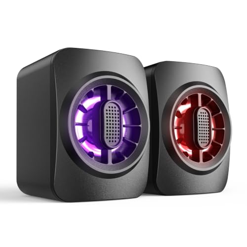 OFFSIR Computer Speakers,RGB PC Speakers, USB Powered 3.5mm Aux Speaker for Desktop, PC, Laptop, Tablet - Small Computer Speakers | Clear Sound & 7-Color Dynamic Lighting - image 9