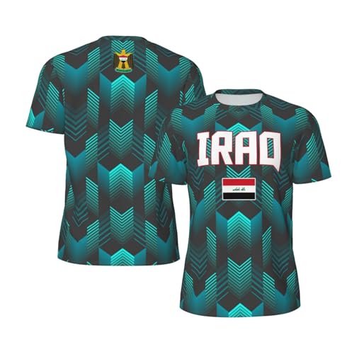 DABOYOZHZH Iraq Flag Cool Iraqans (4) Sports Jersey Mesh T-Shirt 3D Print for Running Cycling Soccer Tennis Fitness Climbing Shirts