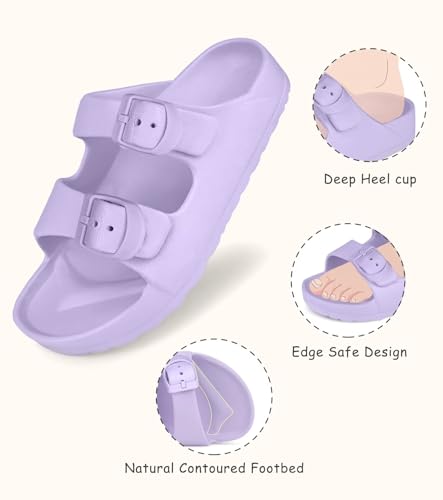 Image of Kids Slide Sandals Boys Girls Buckle Adjustable EVA Slipper Sandals
