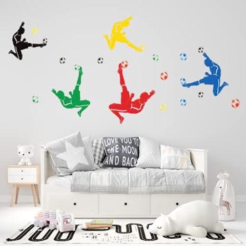 HNTR Pegatinas de pared de fútbol para dormitorios de niños Cover