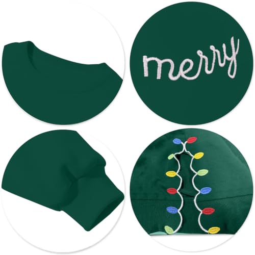 Christmas Sweatshirt For Women Embroidered Merry Christmas Long Sleeve Tops - image 7
