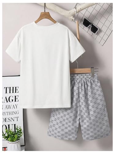 Image of COZYEASE Boys' 2 Piece Outfits Summer Shorts Sleeve Graphic T Shirts and Shorts Sets Vacation Beach Clothes
