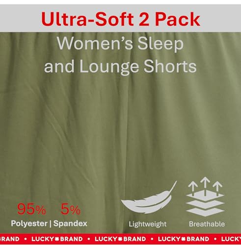 Image of Lucky Brand Women's Pajama Bottoms - Ultra-Soft 2 Pack Sleep and Lounge Sweat Shorts, Cortos de Pijama para Mujer