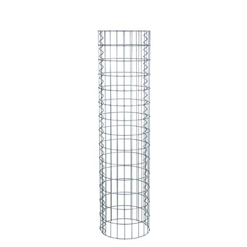 Estexo Gabione Gabionensäule Säule Rundsäule Steingabione Steinkorb Drahtkorb Baumschutzgitter Wildschutz Ø 35 cm (140 cm)