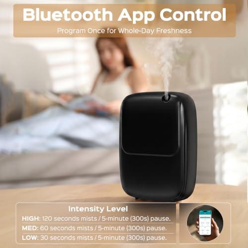Waterless Essential Oil Diffuser — 3000sq.ft Smart Scent Air Machine with Cold Air Tech, App+Panel Control for Large Home Office Hotel Spa, Wall Mount 400ml (Black) — view 2