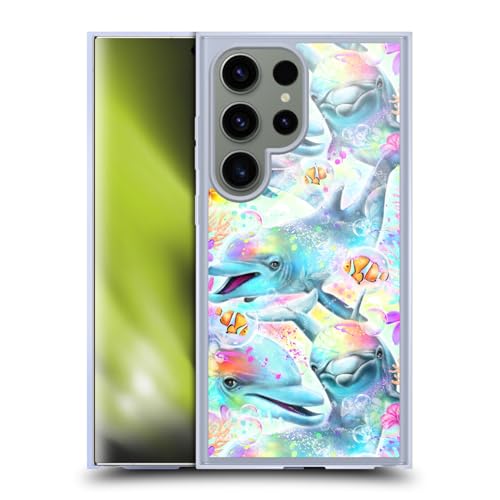 Coque Samsung S24 Ultra MagSafe gel Sheena Pike dauphins poissons arc en ciel