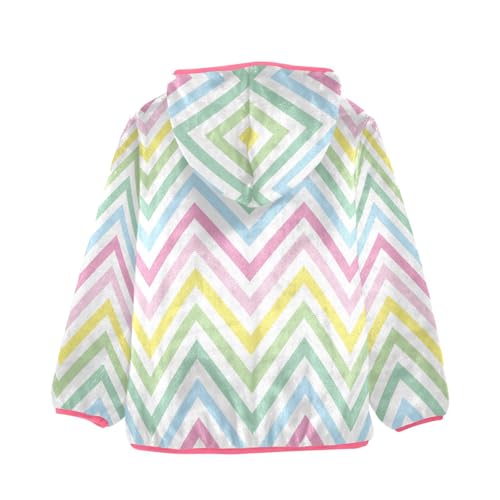 OTVEE Colorful Zig Zag Kids Hoodie Jacket Fall Spring Full Zip Warm Outwear Coat2