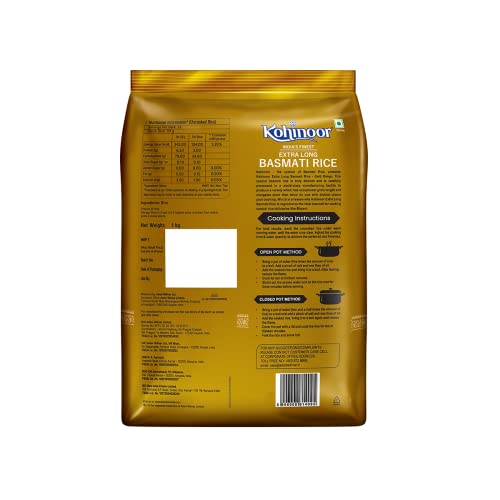 Image of Kohinoor Classic Gold Basmati Rice, 1 kg | Naturally Aged for 2 Years | Premium Aromatic Long-Grain Basmati | Perfect for Biryani & Special Meals (Pack of 3)