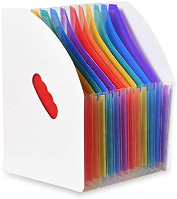 SAYEEC 13Pockets Vertical Expanding File Folder Plastic Accordion File Organizer