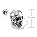 2 Pairs Punk Stainless Steel Stud Skull Earrings Fashion Style Cupimatch Silver Black Rock Ear Piercing Earrings For Mens Women