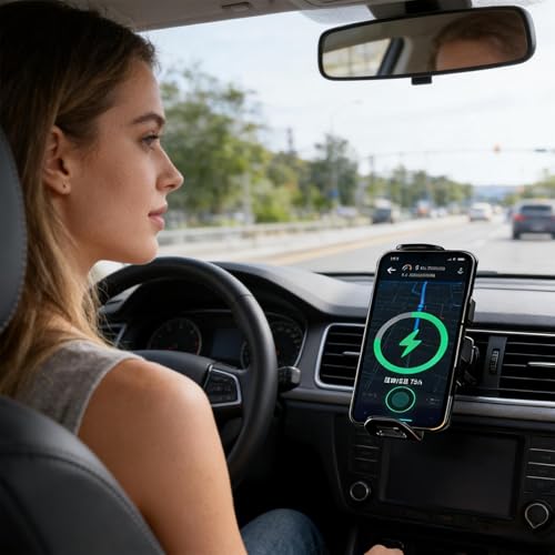 Cargador inalámbrico para coche de 20W con sujeción automática y rotación de 90 grados 3