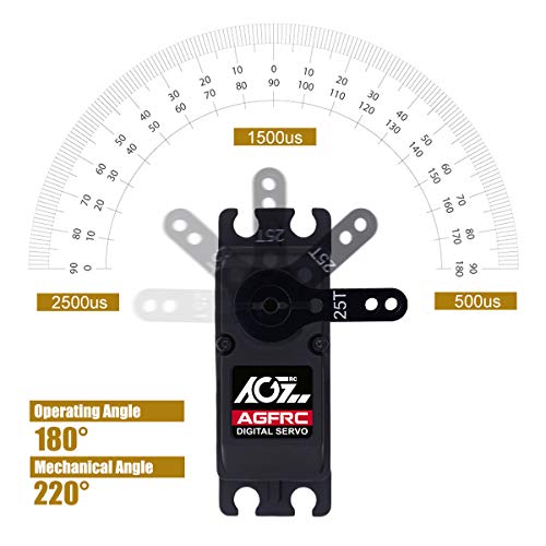 Agfrc 24Kg Digital High Torque Servo Programmable Metal Gear Steering Servo For 1/10 Rc Model, 180 Degree (B53Dhs) #TOP4