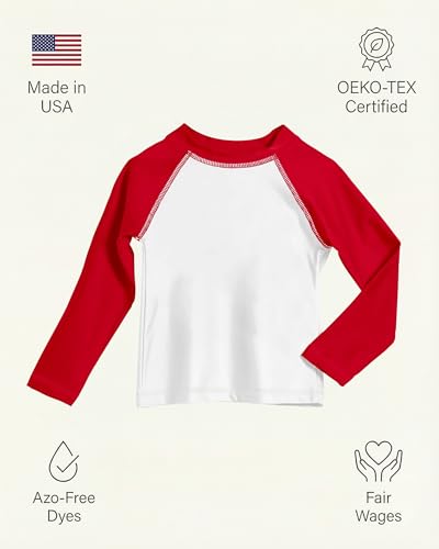Image of City Threads Rash Guard for Boys SPF 50+ Made in USA, Long Sleeve Swim Shirt with Sun Protection, Toddler, and Youth Sizes