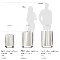 Hanke Handgepäck Koffer PC Hartschalenkoffer mit 360° Spinner Rädern Frontöffnung Reisekoffer Aluminium Koffer mit TSA-Lock 49x35,1x23,5 cm (40L), Elfenbein – Ansicht 2
