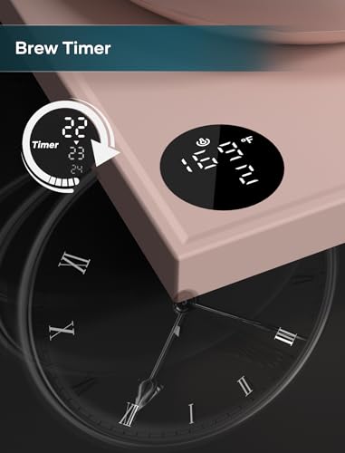 Image of INTASTING Gooseneck Electric Kettle with 1℉ Temperature Control, 0.9 Liter | Fast Heating, Stainless Steel Interior, for Pour Over Coffee, Tea & Boiling Water, Keep Warm, Auto Shut-Off, 1200W, Pink
