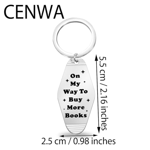 CENWA Bookish Book Lover Motel Keychain On My Way To Buy More Books Funny Gifts for Her Car Accessories2