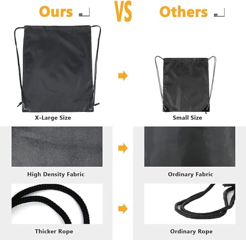 Image of BeeGreen Black Pink Drawstring Backpack Bags Bulk 2 Pack X-Large 22.4 inch L x 17.5 inch W Sports Cinch Sack Gym String Bags Machine Washable Heavy Duty String Backpack For Men Women