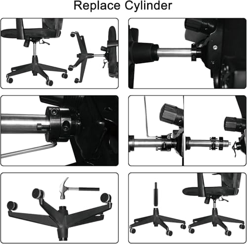 Mi hogar Zylinder-Ausbauwerkzeug für Bürostühle – Passend für 28 mm/1,1\ Gaslift- & Gasdruckfeder-Zylinder – Edelstahl-Hydraulikzylinder zum Austausch & zur Reparatur absinkender Stühle – Schwerlast-P