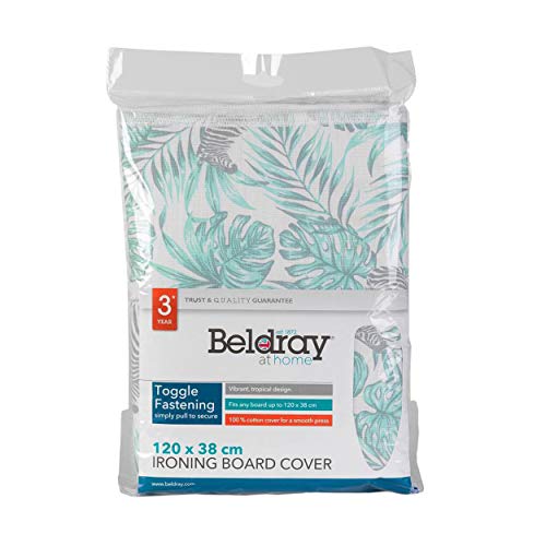 Funda para tabla de planchar LA066176AS de Beldray, 120 x 38 cm, estampado de hojas