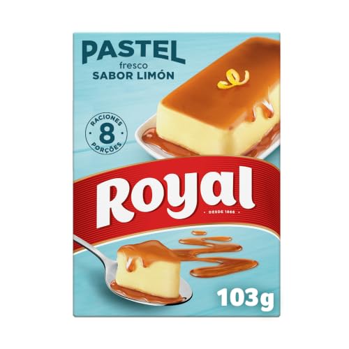 Royal Pastel Fresco Limón, Preparado en Polvo Sin Horno 8 Raciones, Pack 103 g