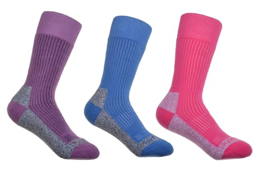 3 pairs of Ladies Cotton Coolmax Walking Socks