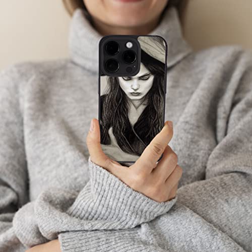 Black And White Picture Of A Mysterious Witch Iphone 14 Pro Case - Witch Hat Phone Case For Iphone 14 Pro - Creative Iphone 14 Pro Case #TOP1
