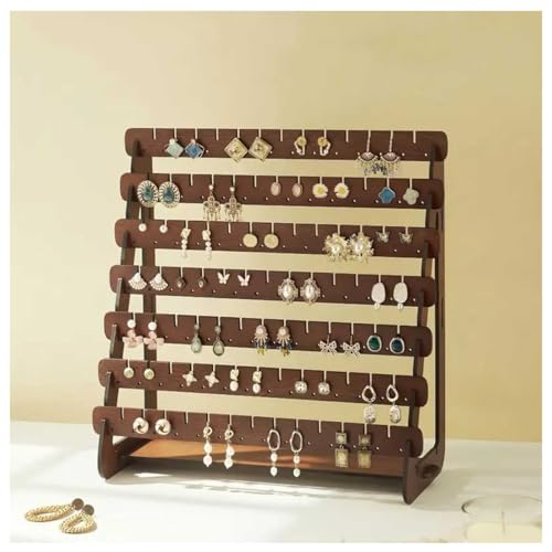 ピアススタンド 7段 イヤリングスタンド 木製 展示台 ひな壇陳列棚 組み立て簡単 大容量 ジュエリースタンド ジュエリー収納 スタンド ジュエリー展示 ピアス置きピアス収納 アクセサリー収納 撮影用 業務用 自宅 店舗販売用 卓上用