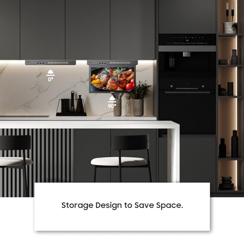 SYLVOX 39,6 cm (15,6 Zoll) Smart-TV unter dem Schrank, Google TV, unterstützt 360-Grad-Drehung, WLAN und kabellose Verbindung, Aufbewahrungsdesign für Küche, Schlafzimmer, Wohnmobil, Yacht – Bild 4