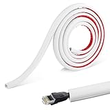 Cord Hider, Self Adhesive White Wire Covers for Cords TV on Wall PVC Material 200cm/78.74in Cable Concealer Wire Organizer Cord Trunking for Cable Tidy Management Conduit Home Office