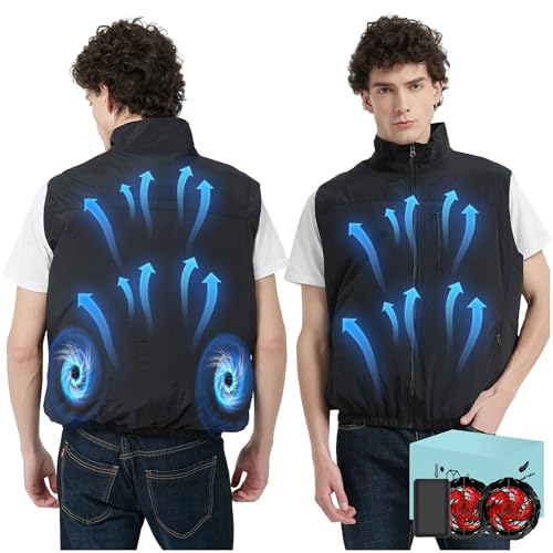 Cooling Vest Jacket with 2 Fans - Men and Women 21V Air Conditioner Lightweight Vests, With 20000mAh Battery