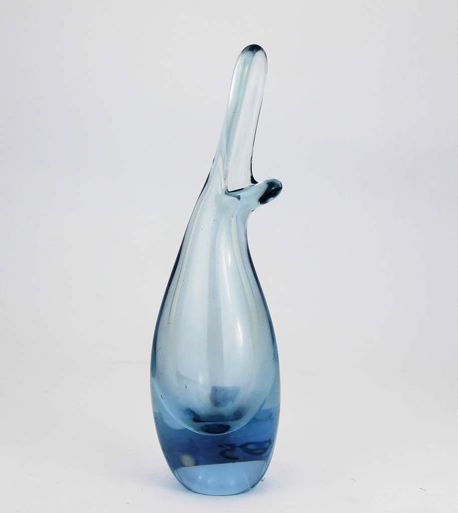HolmegaardPer Lutken glass Vintage retro glass vase - 50/60 - Duckling Vase design. Measures: 256 gr. 17 cm high & 4.5 cm diameter. Color: Ice Blue - Second-hand Item