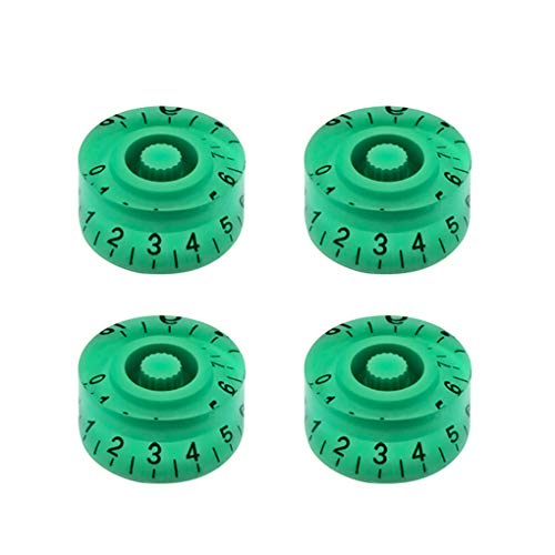 FLEOR グリーンギターノブトップハットボリュームトーンスピードコントロールノブエピフォン用レスポールスタイルエレキギターパーツ-4個