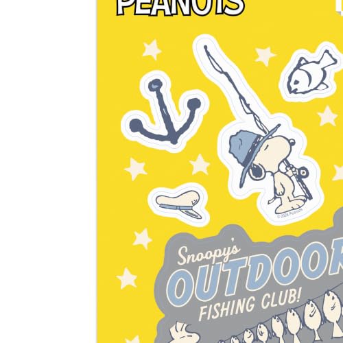 Image of Peanuts Snoopy's Outdoor Fishing Club Adhesive Vinyl Decal Pack