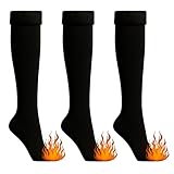 PS PROUTHS Calcetines Termicos Mujer Altos, Medias Térmicas hasta la Rodilla - tipo Media con Afelpado Interior Extra Suave (FR/ES, Números, 33, 42, Regular, Regular, TALLA ÚNICA, N-001)