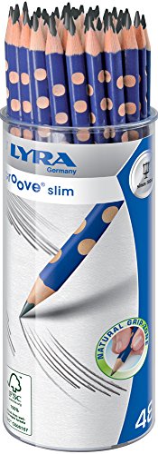 LYRA Groove Slim Graphite - Pot 48 crayons graphite triangulaires HB