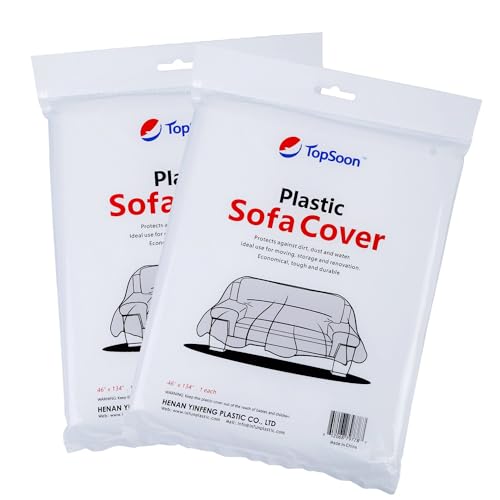 TopSoon Sesselschutz Sofahülle 1 Sitzer Transparent 117 x 193 cm (2er-Packung)