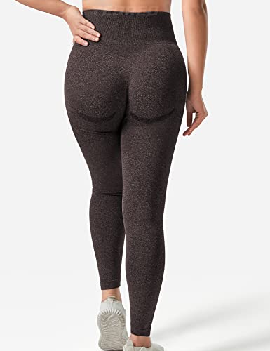 Yeoreo Women High Waist Workout Gym Smile Contour Seamless Leggings Yoga Pants Tights Chocolate M #TOP3