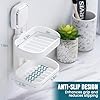 TAILI Double Layer Soap Holder, Bar Soap Dish Saver Suction Cup for Shower Wall Mounted, Suitable for Bathroom, Tub, Sponge Caddy Kitchen Sink,Easy to Clean,Universal Bathroom Shower Accessories,White #2