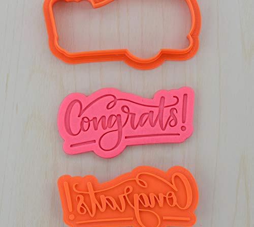Congrats! Cookie Cutter and Stamp Set (2.3 x 1.2 inches)