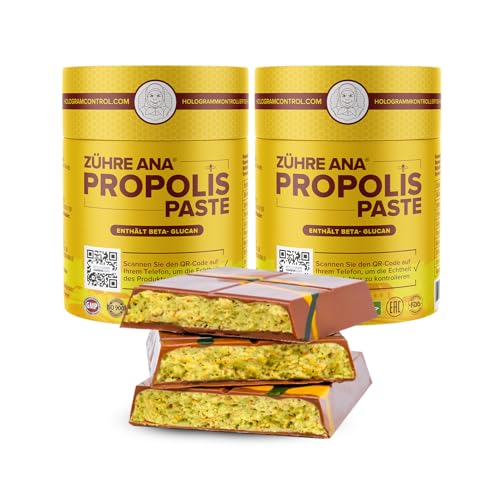 Zühre Ana Pasta de propóleo (2x240g) - fortalece el sistema inmunológico, ilumina la piel y previene heridas. SIEMPRE APTO para una salud integral. 200 g de chocolate de Dubái como regalo.