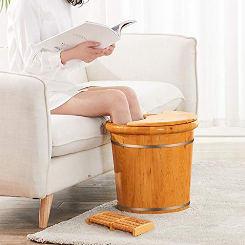 Spa de pies con masaje y cubierta 40cm madera miniatura 3