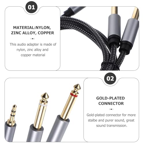 Cable divisor de audio Jack 3.5mm a doble 6.35mm 1m miniatura 7