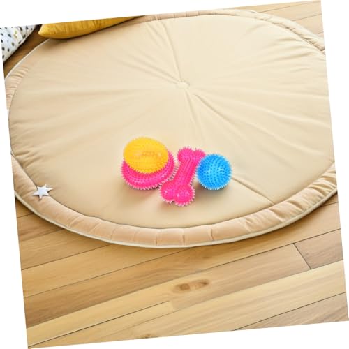 TOBBOMEY 4stücke Kauball Für Hunde Zum Kauen Und Zahnwechsel Geeignet Für Welpen Und Große Rassen Mit Einzigartiger Textur Und Form Für Lebhafte Beschäftigung Leicht Zu Reinigen Und