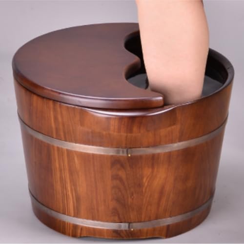 Bañera de pies de madera con tapa para spa y cuidado miniatura 4