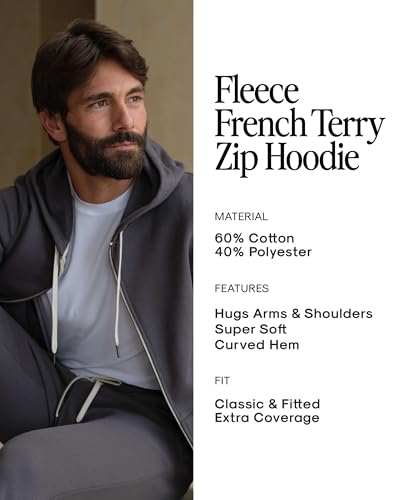 True Classic Novelty Hoodies for Men, Zip Up Hoodie, Dark Heather Gray 2XL - image 9