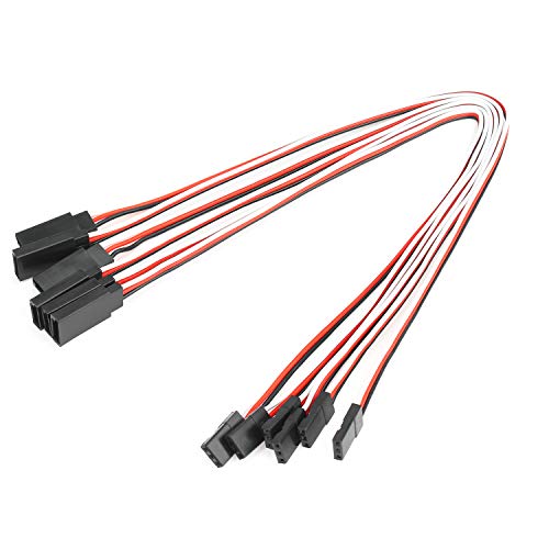 Dywishkey 30 Pieces Male To Female 3-Pin Servo Extension Cord Lead Wire Cable Connectors, Servo Remote Control Cables (5 Sizes) #TOP4